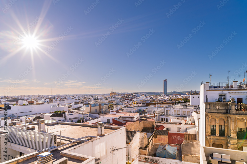 Fototapeta premium Über den Dächern von Sevilla / Andalusien, Spanien