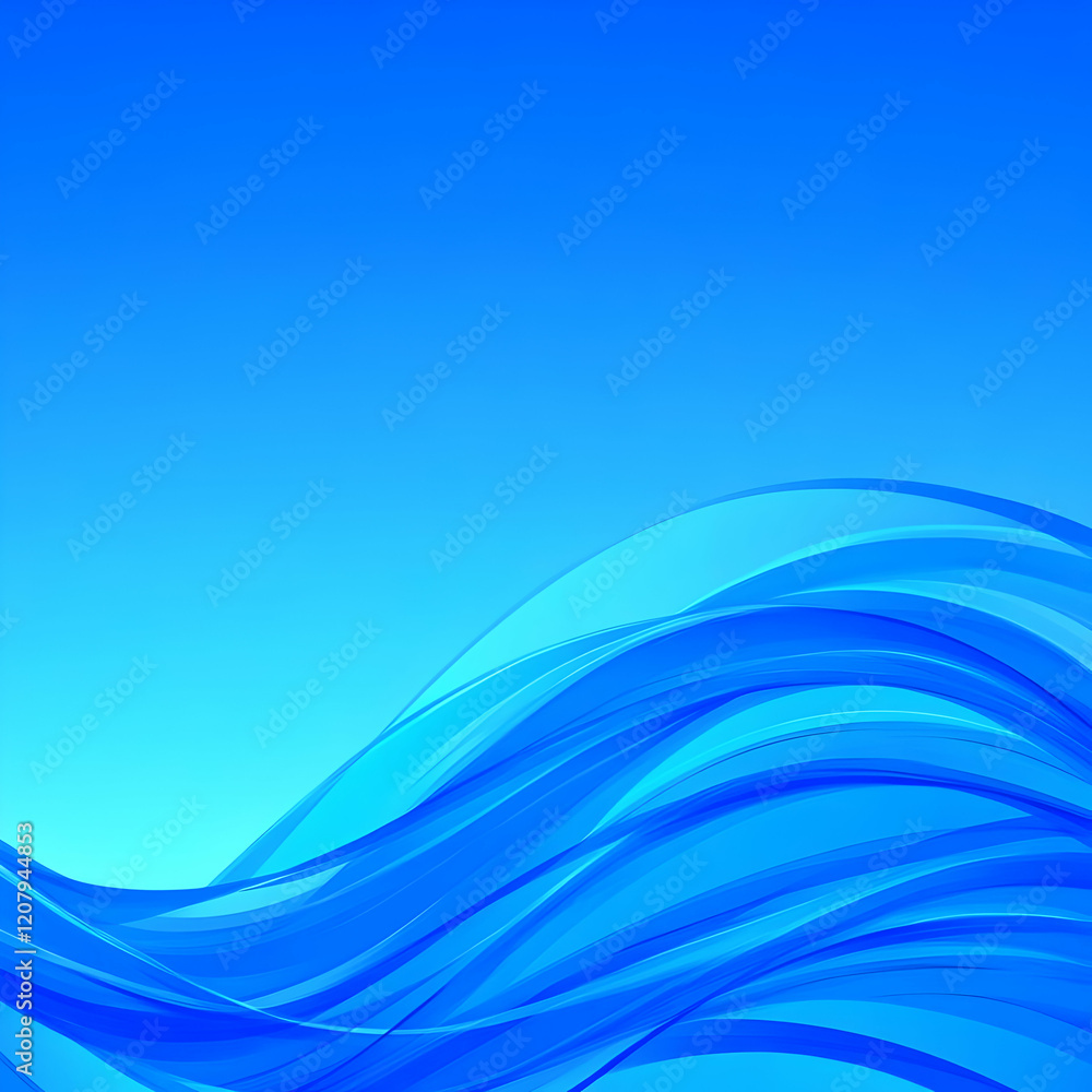 Fototapeta premium Abstract Blue Wave Background Illustration