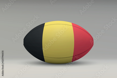 Belgium Rugby Ball with National Flag Design