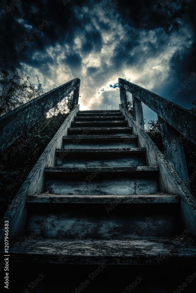 Obraz premium Staircase in Stormy Weather