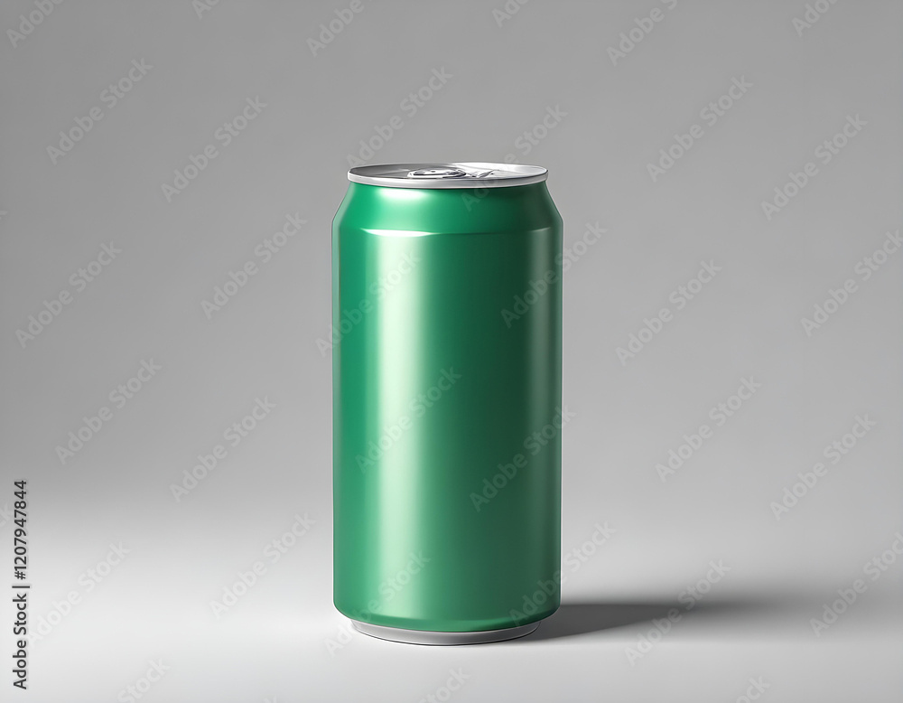 a green aluminum can mockup isolated on white a green aluminum can mockup isolated on white