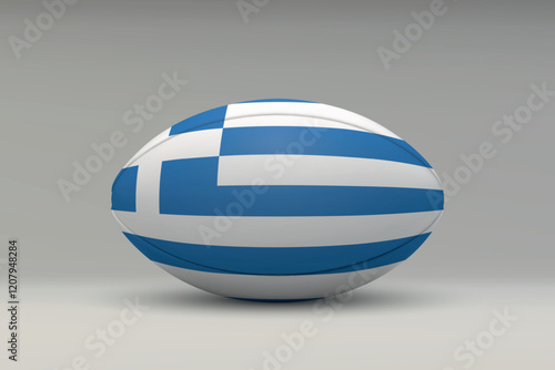 Greece Rugby Ball with National Flag Design