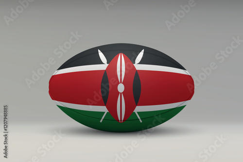 Kenya Rugby Ball with National Flag Design