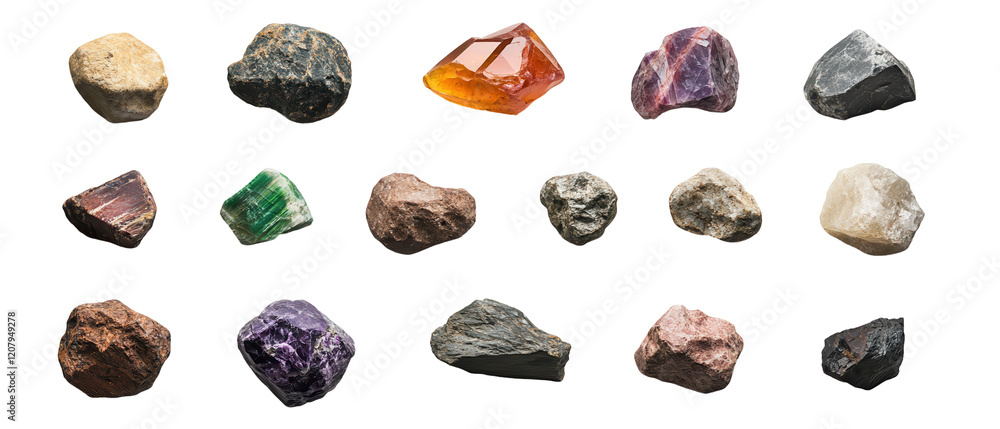 A collection of unique, colorful gemstones showcasing natural beauty and diversity. transparent background A collection of unique, colorful gemstones showcasing natural beauty and diversity. transparent background