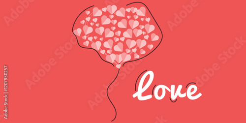 Love and Valentine's day 14 february greeting card. Vector illustration