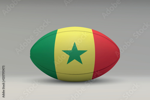 Senegal Rugby Ball with National Flag Design