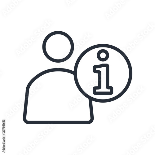 user info icon. vector.Editable stroke.linear style sign for use web design,logo.Symbol illustration.