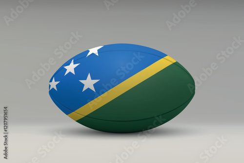 Free Download Solomon Islands Rugby Ball with National Flag Design - GFXLoad