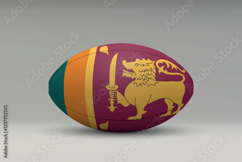 Sri Lanka Rugby Ball with National Flag Design