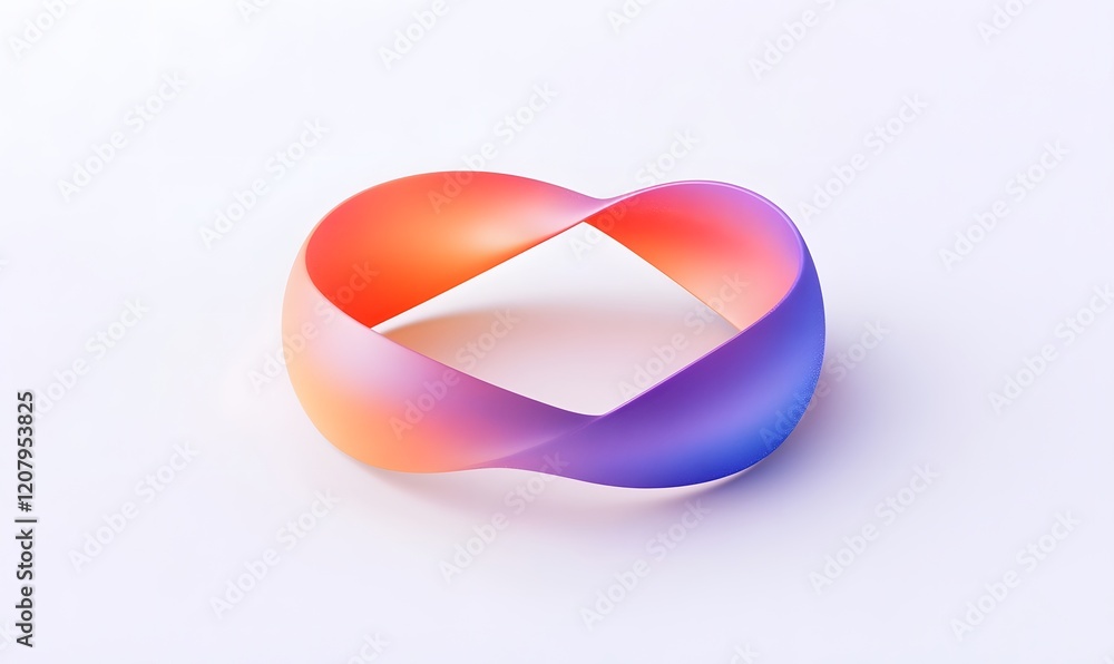 Infinite loop, gradient colors, white background, design element Infinite loop, gradient colors, white background, design element