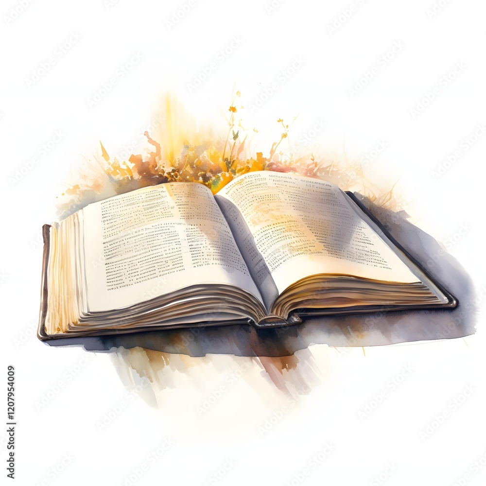 Fototapeta premium Bible clipart. Watercolor illustration. AI-Generated Artistic Illustration. Detailed illustration