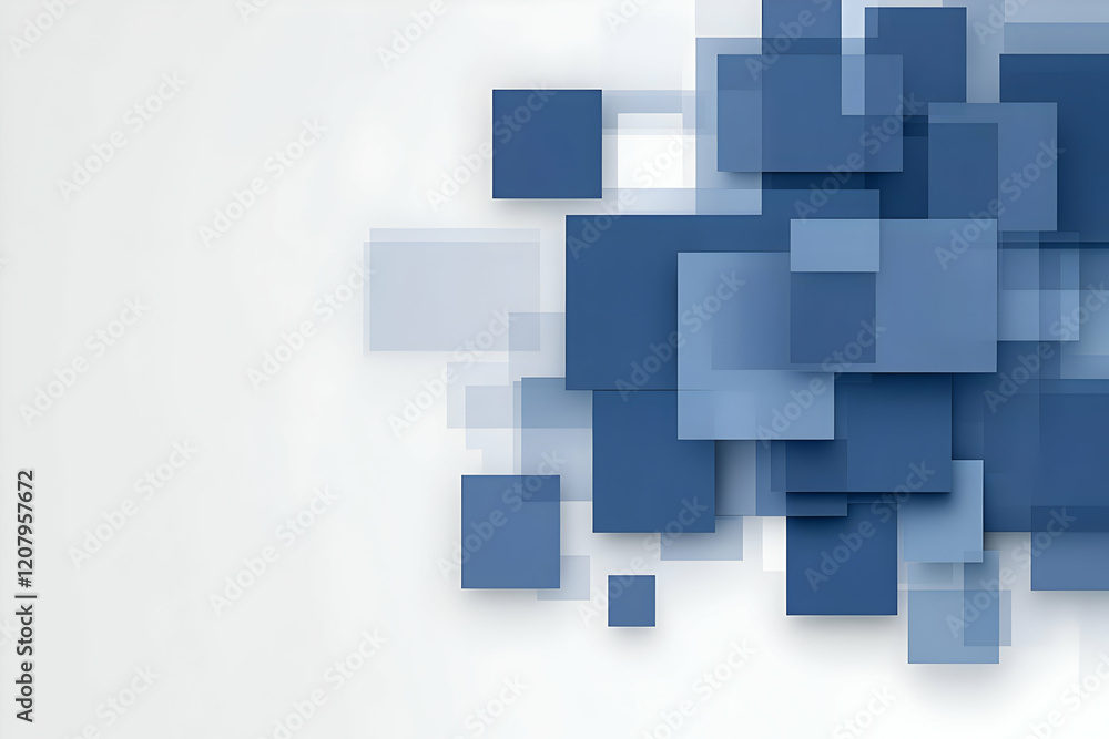 Fototapeta premium Abstract Blue Square Background Illustration
