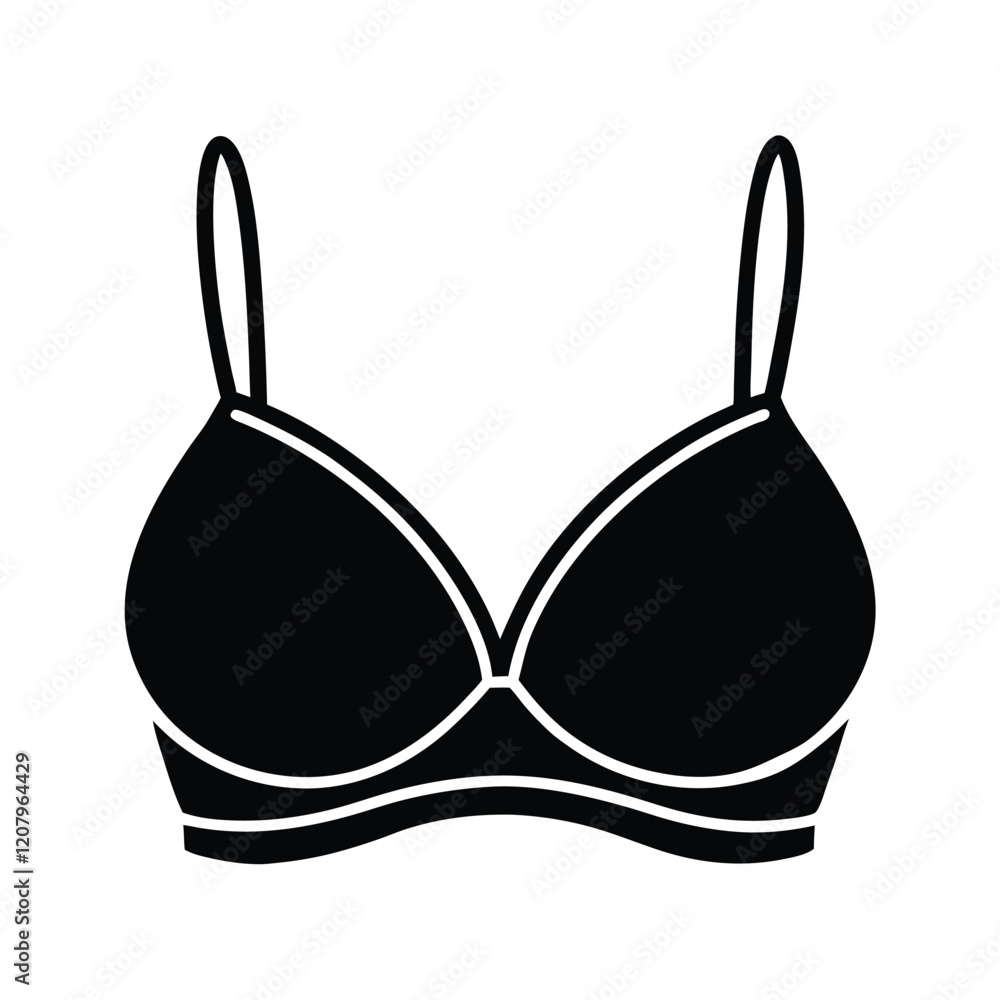Minimalistic Black Bra Symbol for Fashion and Apparel