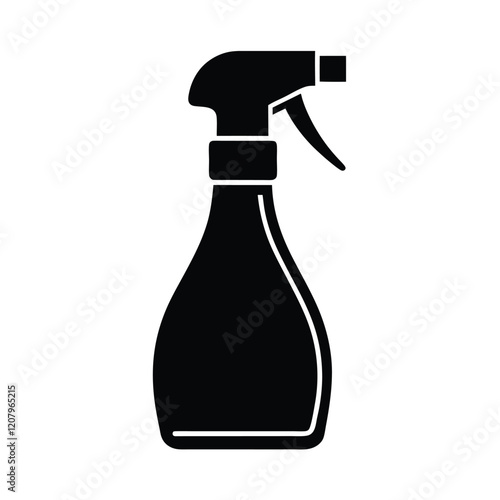 Silhouette of a Spray Bottle for Cleaning Solutions