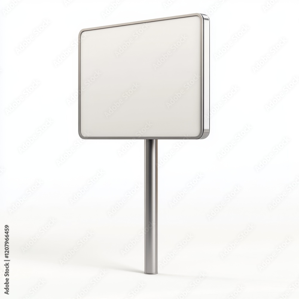 Blank rectangular sign on a metal pole, isolated on white. Blank rectangular sign on a metal pole, isolated on white.