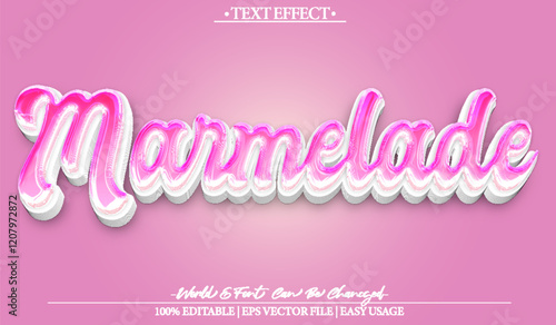 Marmelade Text Effect Editable Alphabet Cute Pink Jelly Jar Sweet
