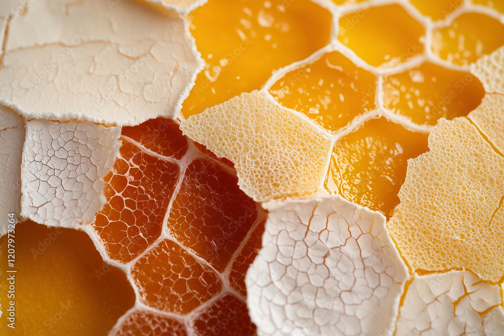 Close-up of honeycomb with golden honey, delicious treat. #honey #honeycomb #foodphotography #bees Close-up of honeycomb with golden honey, delicious treat. #honey #honeycomb #foodphotography #bees