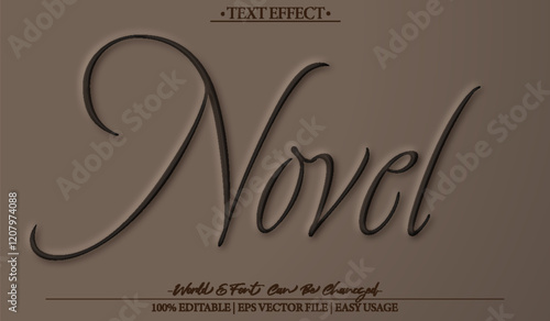 Novel Vector Text Effect Editable Alphabet Plot Story Chapter Literature