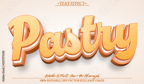 Pasty Vector Text Effect Editable Alphabet Yellow Child Fun Newborn Kid