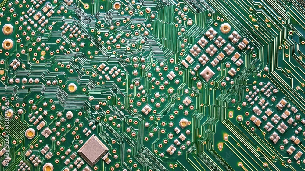 Obraz premium Modern Technology Circuit Board Texture Background with Lines