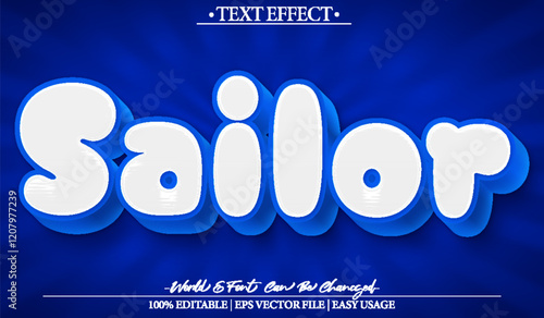 Sailor Text Effect Editable Alphabet Captain Sea Ocean Marine Ship Water