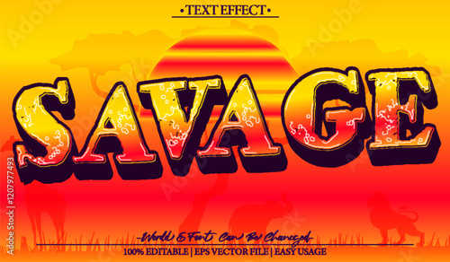 Savage Vector Text Effect Editable Alphabet Wild Fierce Brutal Ruthless