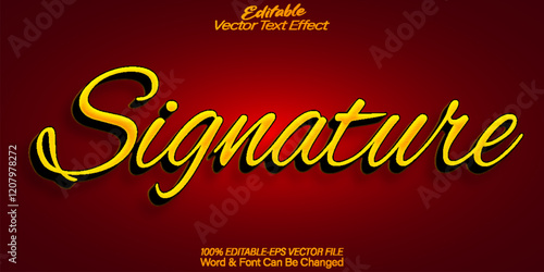 Signature Vector Text Effect Editable Alphabet Sign HandwrittenLetter Paper Sketch Writing