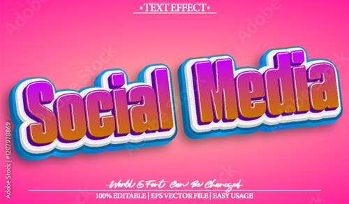 Social Media Vector Text Effect Editable Alphabet Influence Viral Sharing Platform