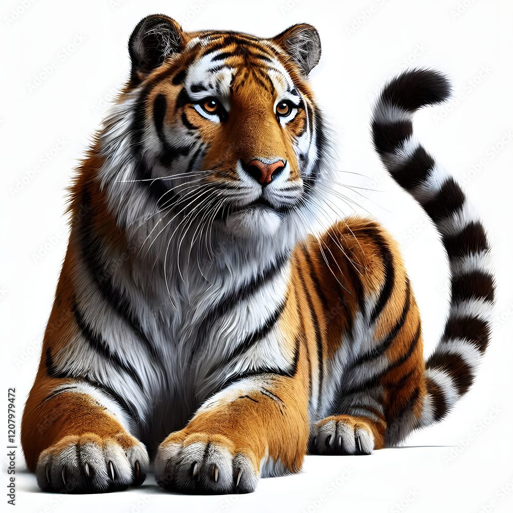 Fototapeta premium tiger on white background