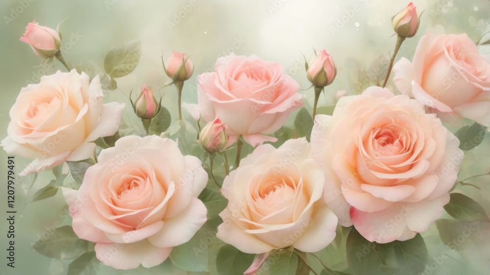 Fototapeta premium Pastel pink flower background image