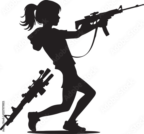 silhouette of a soldier with a rifle