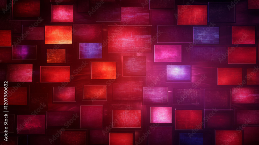 Vibrant digital collage of overlapping screens in red and purple hues, creating dynamic and modern visual effect. Perfect for backgrounds or digital art projects Vibrant digital collage of overlapping screens in red and purple hues, creating dynamic and modern visual effect. Perfect for backgrounds or digital art projects