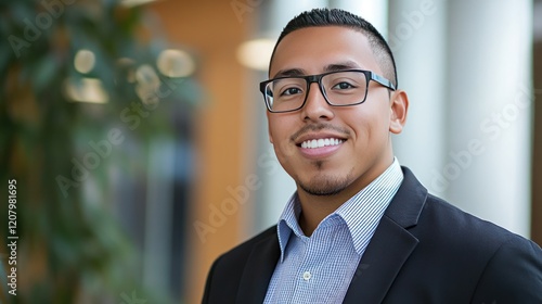 Wallpaper Mural Portrait of a Confident Young Businessman Smiling in an Office Setting Torontodigital.ca