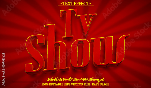 Tv Show Vector Text Effect Editable Alphabet Film Movie Cinema Television