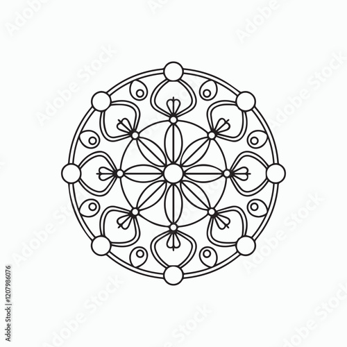 abstract mandala floral design photo