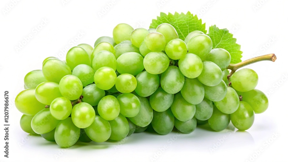 Fresh green grape isolated on white background.
Fresh green grape isolated on white background.
