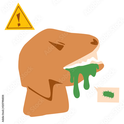 Rabies dog illustration.  World rabies day.