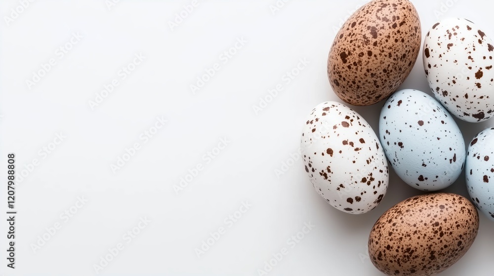Fototapeta premium Colorful Easter eggs in various patterns isolated on a white background for festive decoration and celebration