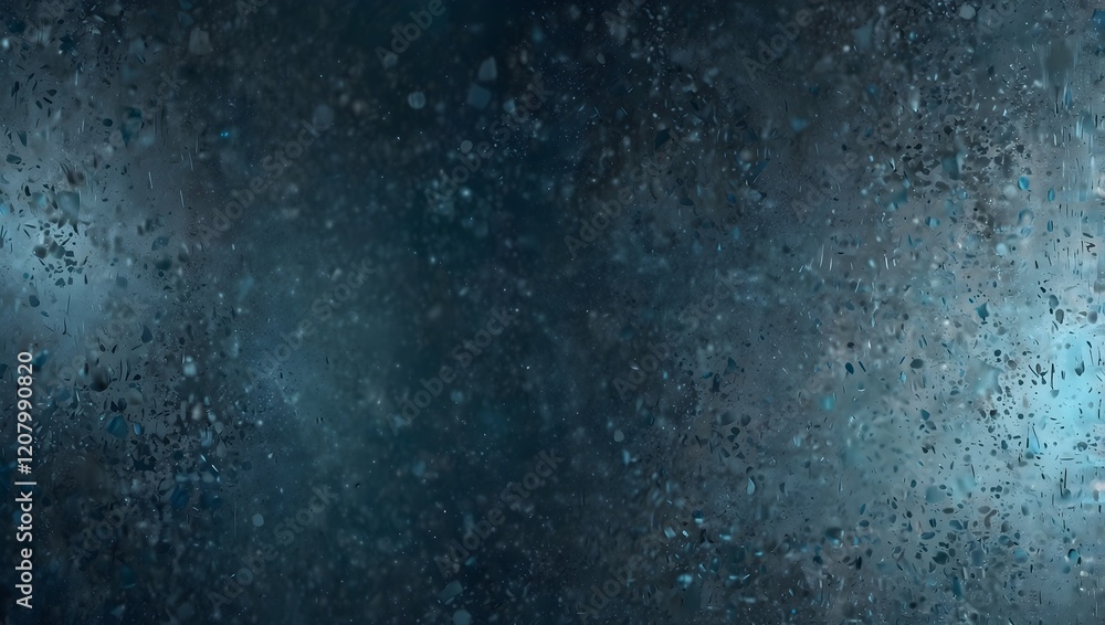 A dark blue background with lighter specks and streaks creates a textured, almost cosmic effect. A dark blue background with lighter specks and streaks creates a textured, almost cosmic effect.