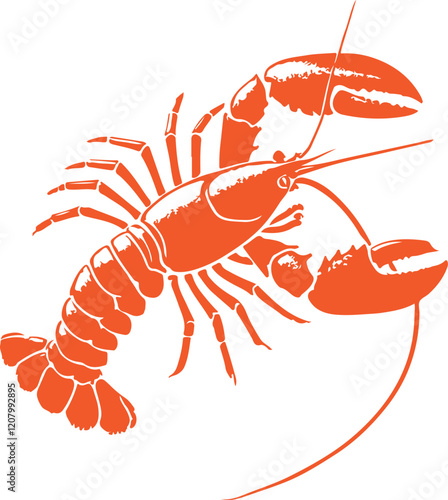 crayfish on a white background