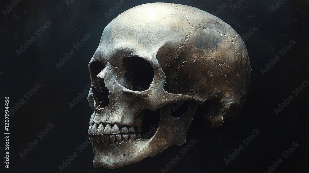 Modern business card template featuring a realistic skull design for tattoo artists Modern business card template featuring a realistic skull design for tattoo artists