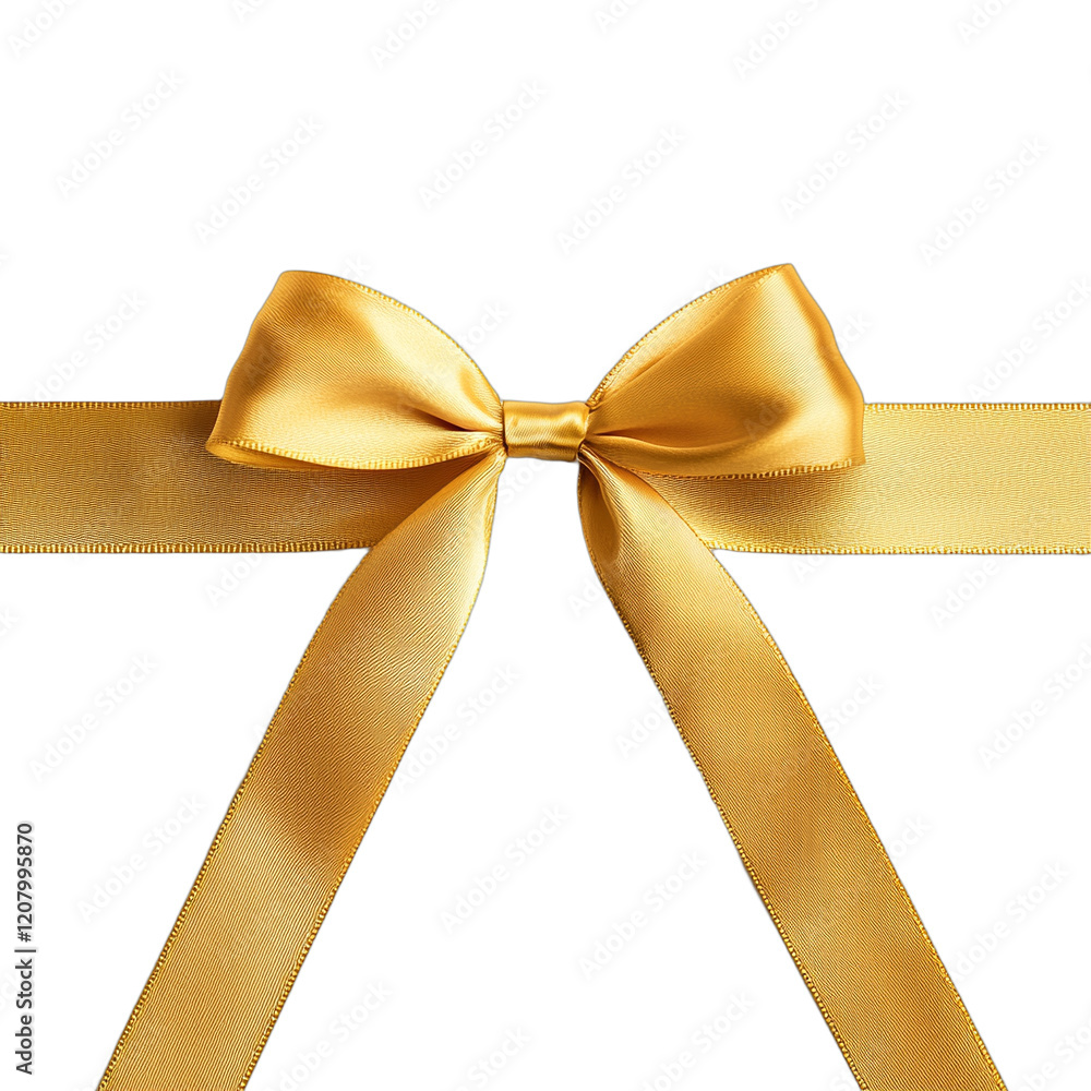 Fototapeta premium a golden bow on a transparent background, PNG image, PNG file, Generative art.
