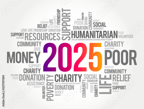 2025 social word cloud collage, concept background