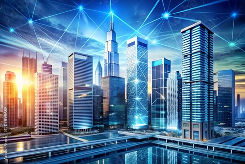 Modern Cityscape with Innovative Corporate Architecture Aesthetic. generative AI