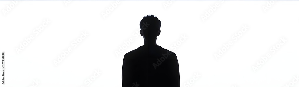 A silhouetted figure stands against a bright white background, evoking contemplation and solitude. A silhouetted figure stands against a bright white background, evoking contemplation and solitude.