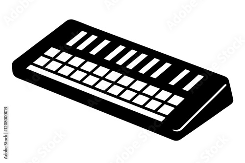 Modern Computer Keyboard Silhouette Icon on Clean White Background