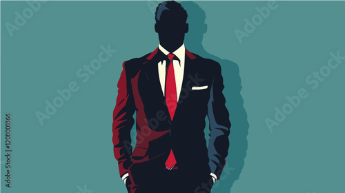 Flat vector illustration of a business man. Strict style. Office worker. Entrepreneur. Director.