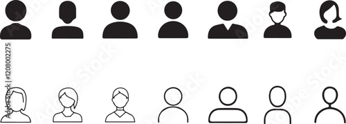 User icon vector set. Profile and people silhouette collection. avatar icons vector art.