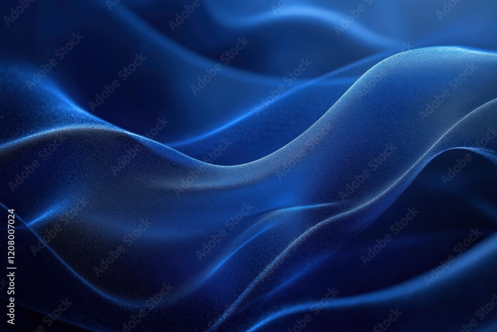 Obraz premium Elegant Minimalist Abstract with Flowing Blue Waves, Smooth Textures, and Modern Design in Serene Light and Shadow