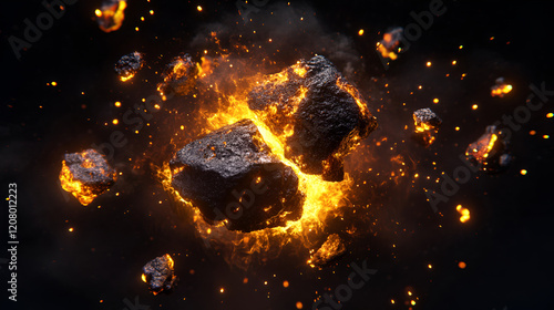 Wallpaper Mural Explosion of fire in the space Torontodigital.ca